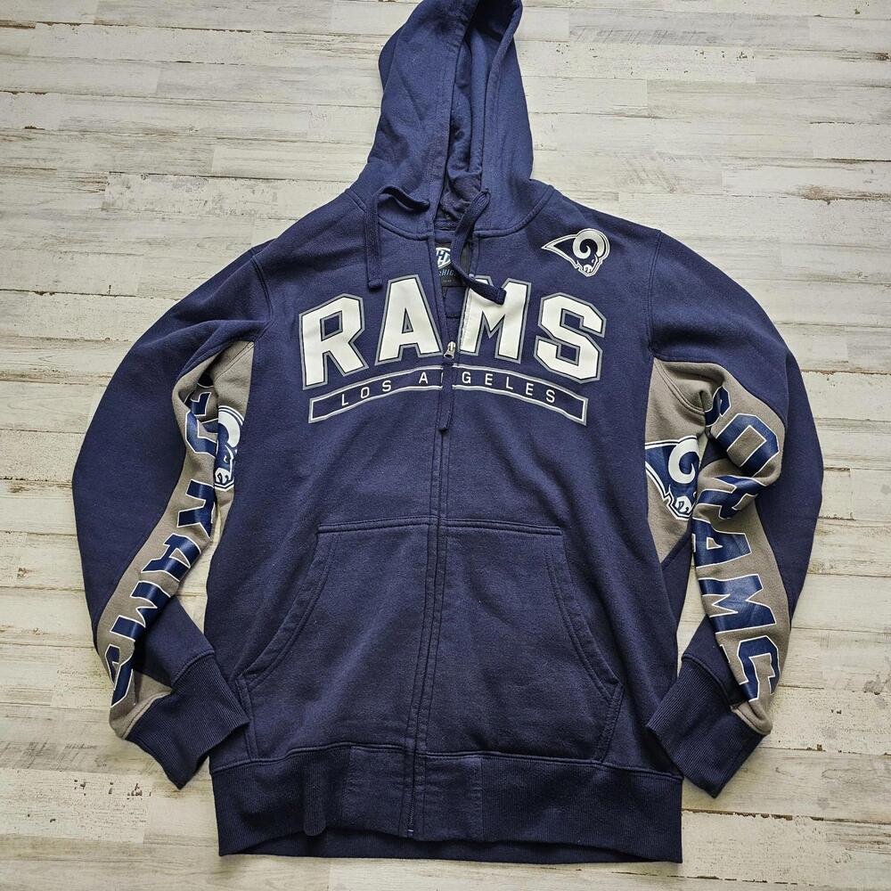 Los Angeles Rams MED Full Zip Sleever Print Hands High Hoodie Gameday Sweatshirt